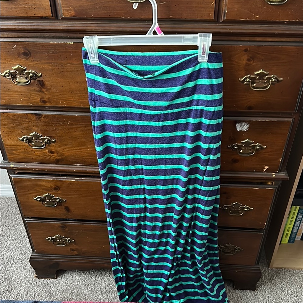 Striped Blue and Green Women's Skirt